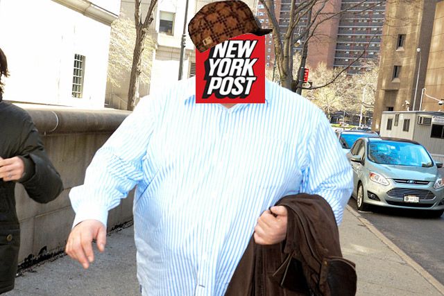 Where some people see a con man, the NY Post sees plus-size comedy gold.